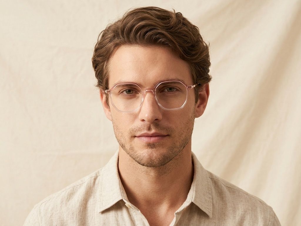 Geometric Pink Titanium Glasses #BS0218-0321