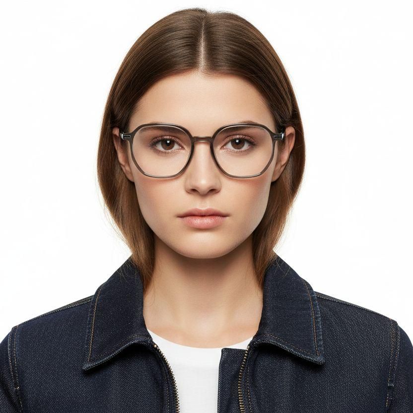 Geometric Grey Titanium Glasses #BS0218-0322