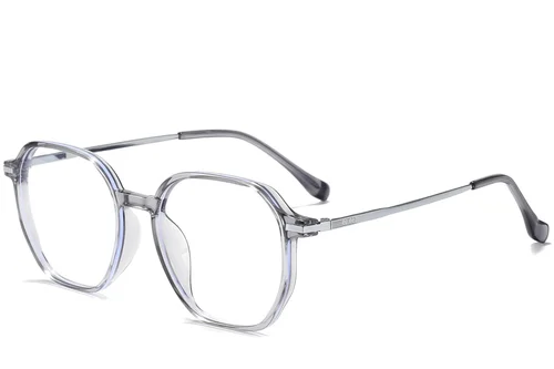 Lunettes géométriques en titane gris #BS0218-0323