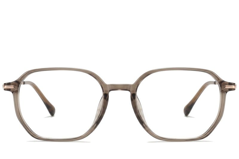 Gafas geométricas de titanio marrón #BS0218-0324