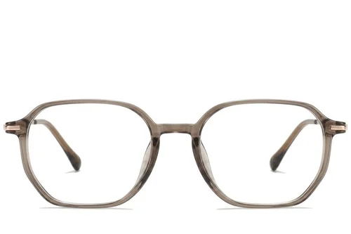Lunettes géométriques en titane brun #BS0218-0324