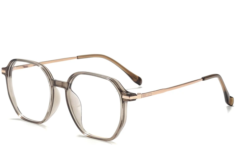 Gafas geométricas de titanio marrón #BS0218-0324