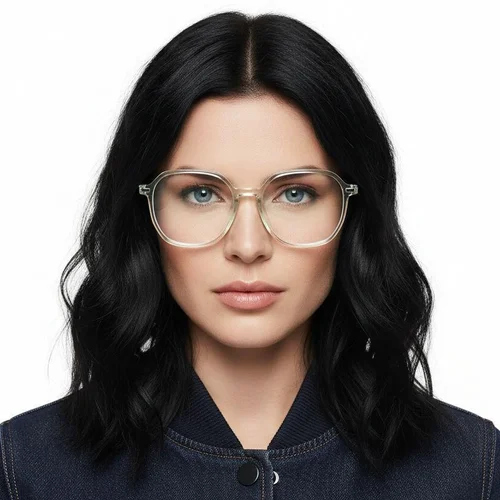 Lunettes géométriques en titane vert #BS0218-0325