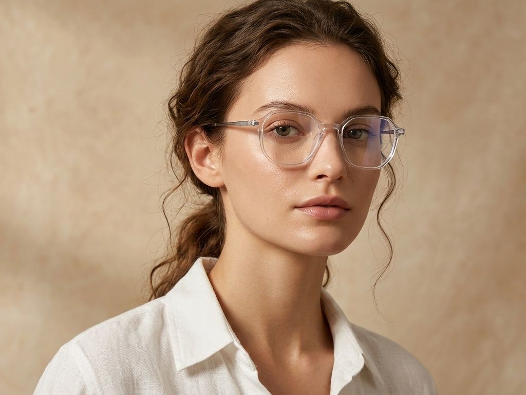 Gafas geométricas de titanio azul #BS0218-0326