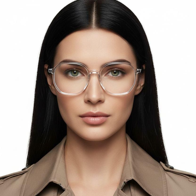 Geometric Blue Titanium Glasses #BS0218-0326