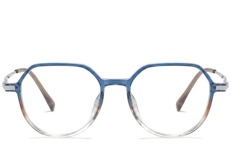 Oval Blue Titanium Glasses #BS0218-0328