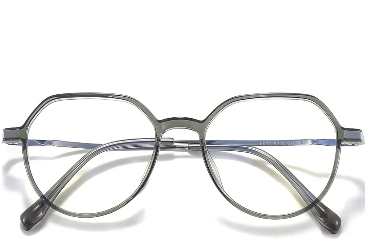 Gafas ovaladas de titanio verde #BS0218-0329