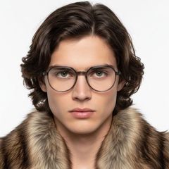 Gafas ovaladas de titanio verde #BS0218-0329