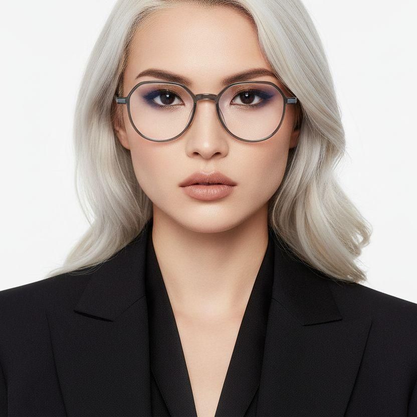 Oval Green Titanium Glasses #BS0218-0329