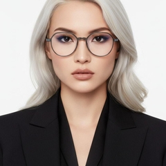 Gafas ovaladas de titanio verde #BS0218-0329