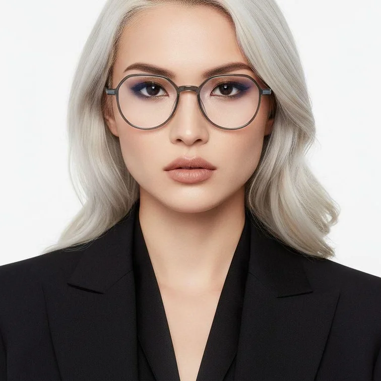 Oval Green Titanium Glasses #BS0218-0329