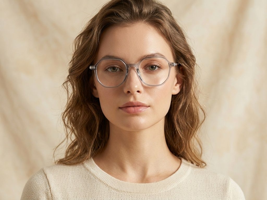Oval Grey Titanium Glasses #BS0218-0330