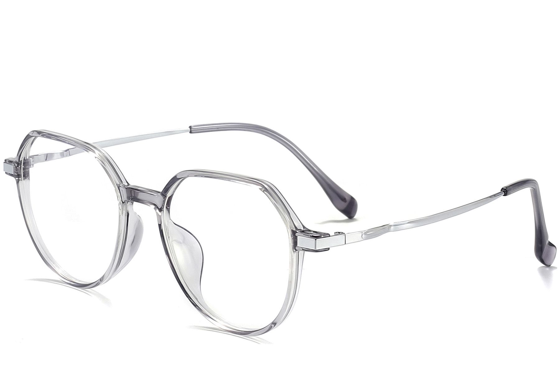 Oval Grey Titanium Glasses #BS0218-0330