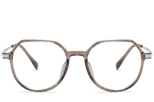 Lunettes ovales en titane brun #BS0218-0331