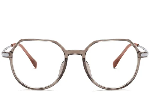 Lunettes ovales en titane brun #BS0218-0331