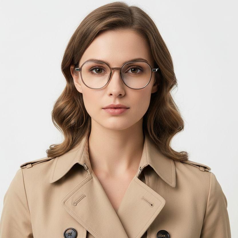 Oval Brown Titanium Glasses #BS0218-0331