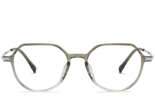 Lunettes ovales en titane vert #BS0218-0332