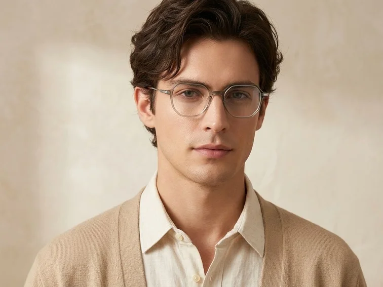 Oval Green Titanium Glasses #BS0218-0332