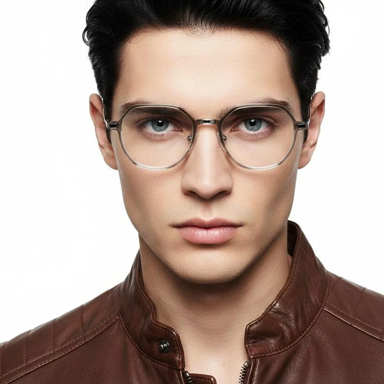 Ovale grüne Titanbrille #BS0218-0332