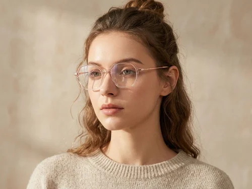 Lunettes ovales en titane brun #BS0218-0333