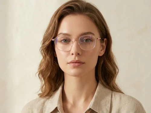Lunettes ovales en titane rose #BS0218-0335