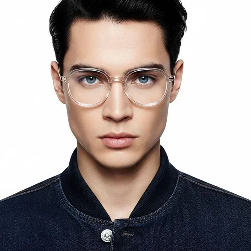 Lunettes ovales en titane rose #BS0218-0335