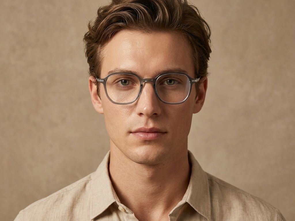 Oval Green Titanium Glasses #BS0218-0336