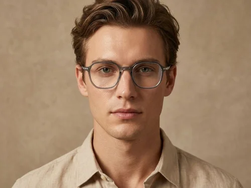 Lunettes ovales en titane vert #BS0218-0336