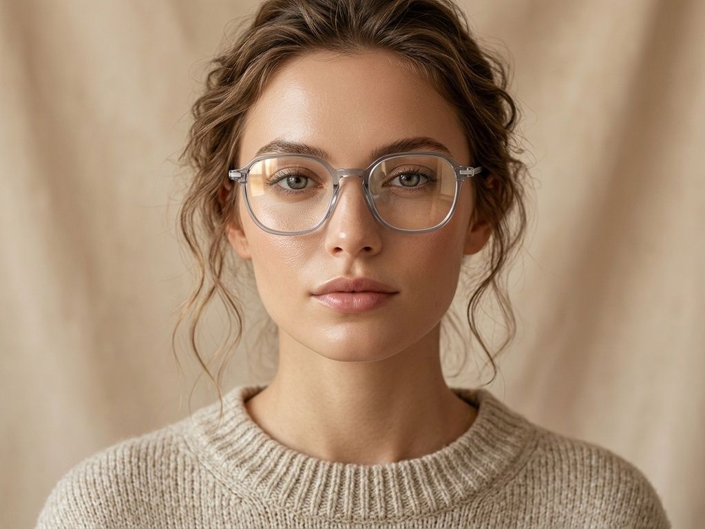 Oval Grey Titanium Glasses #BS0218-0337