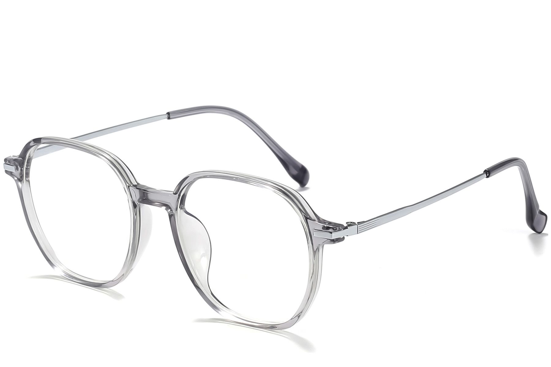 Oval Grey Titanium Glasses #BS0218-0337