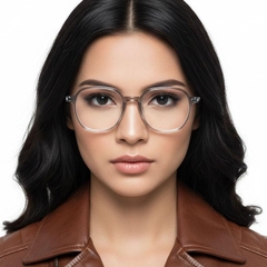 Gafas de titanio gris ovaladas #BS0218-0337