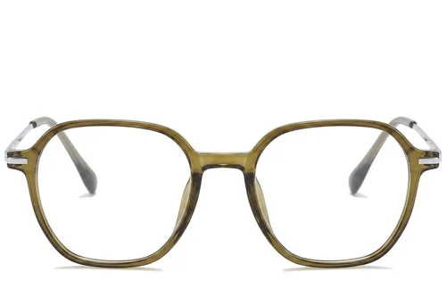 Lunettes ovales en titane vert #BS0218-0339