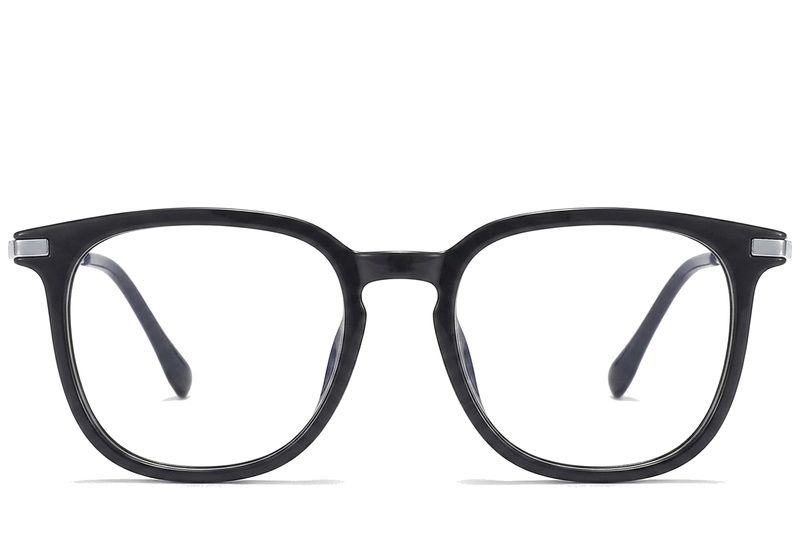 Gafas ovaladas de titanio negro #BS0218-0341