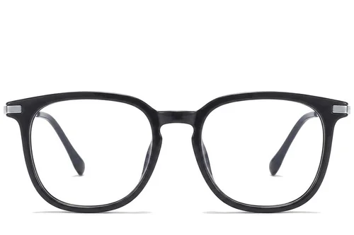 Lunettes ovales en titane noir #BS0218-0341