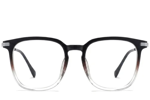 Lunettes ovales en titane noir #BS0218-0342