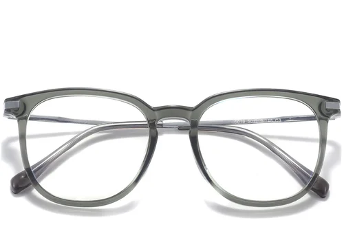 Lunettes ovales en titane vert #BS0218-0343