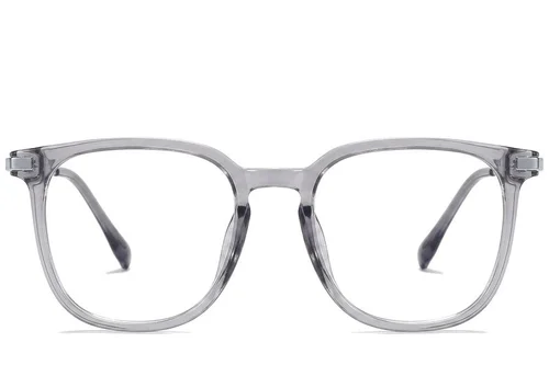 Lunettes ovales en titane gris #BS0218-0344
