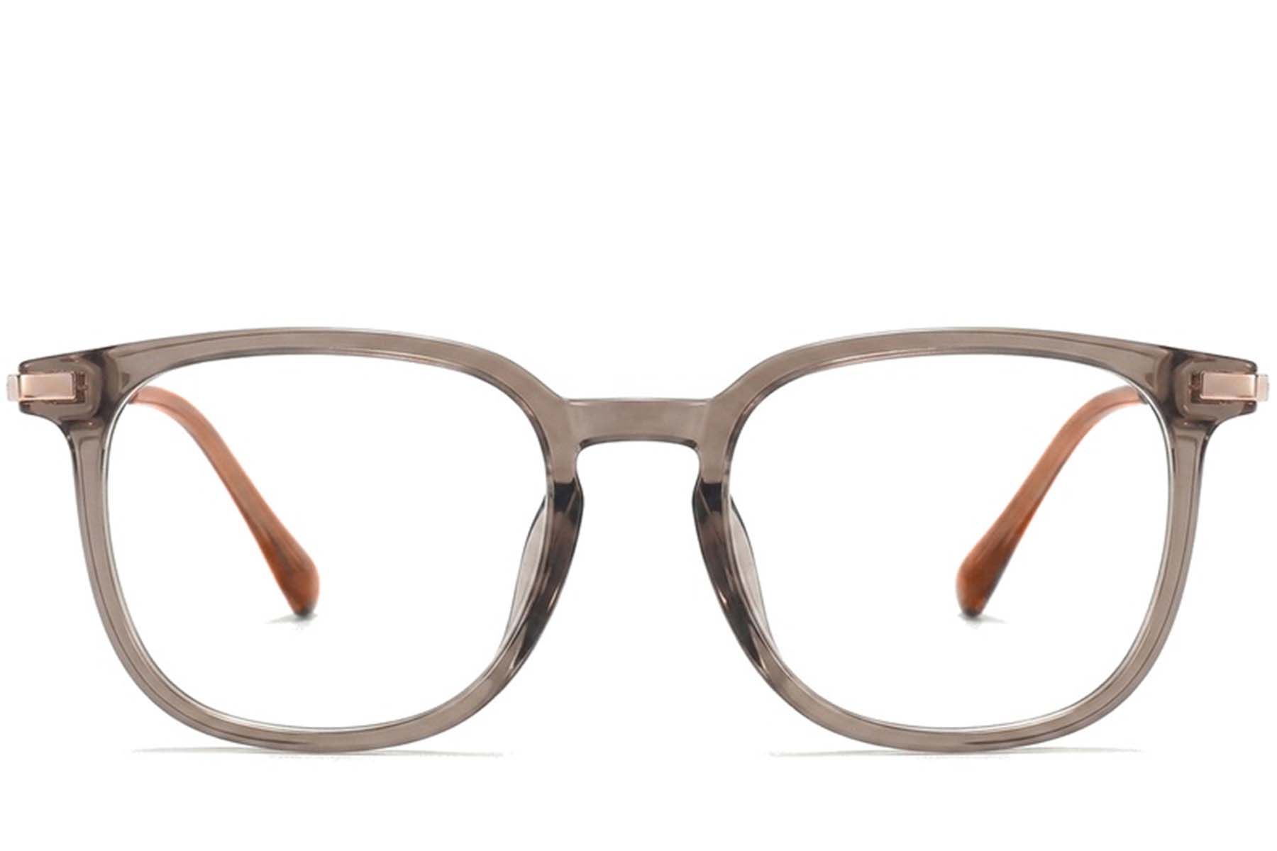 Lunettes ovales en titane brun #BS0218-0345