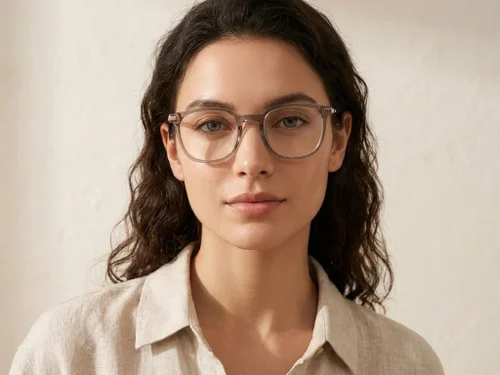 Lunettes ovales en titane brun #BS0218-0345