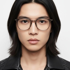 Oval Brown Titanium Glasses #BS0218-0345