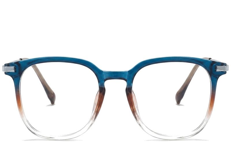 Ovale blaue Titanbrille #BS0218-0346