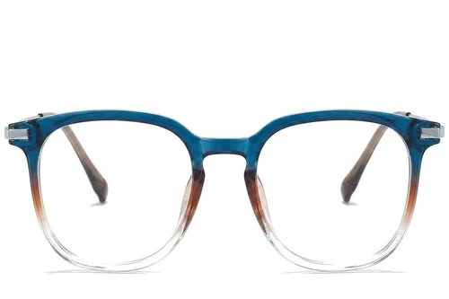Lunettes ovales en titane bleu #BS0218-0346