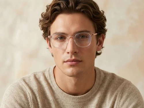 Lunettes ovales en titane brun #BS0218-0347