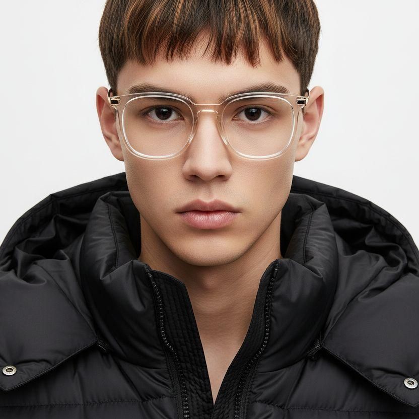 Oval Brown Titanium Glasses #BS0218-0347