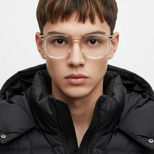 Lunettes ovales en titane brun #BS0218-0347