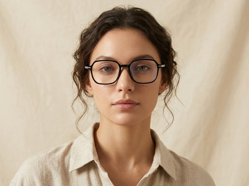 Rectangular Black Titanium Glasses #BS0218-0348