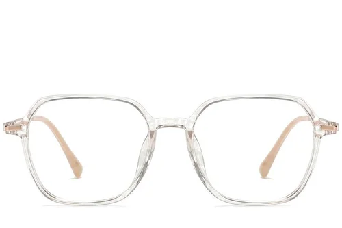 Lunettes rectangulaires en titane brun #BS0218-0349