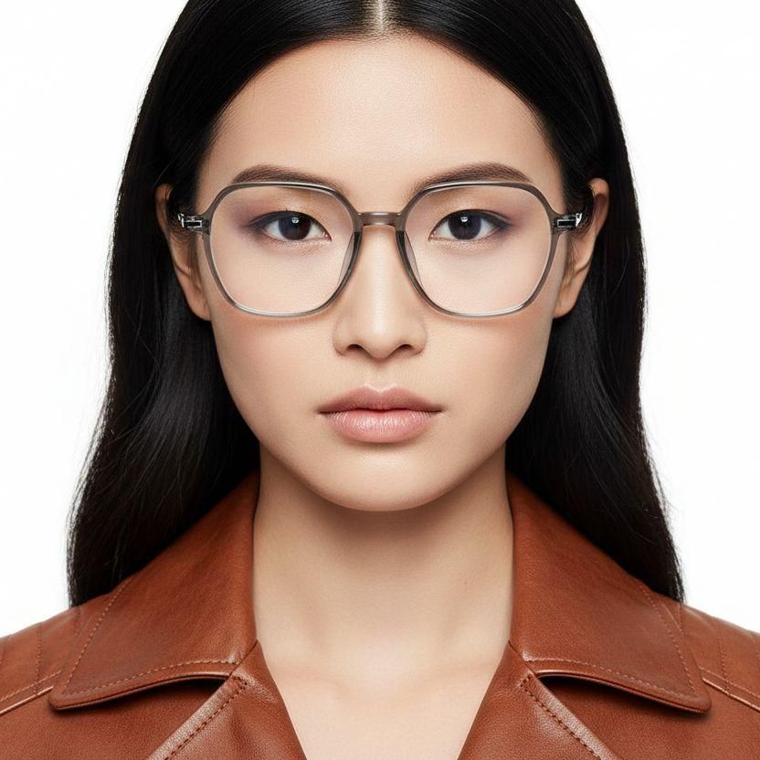 Rectangular Green Titanium Glasses #BS0218-0350