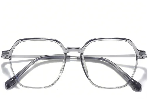 Lunettes rectangulaires en titane gris #BS0218-0351