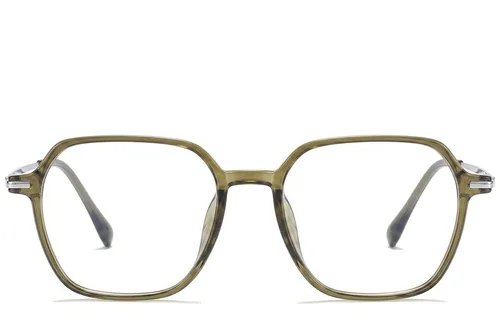 Lunettes rectangulaires en titane vert #BS0218-0352